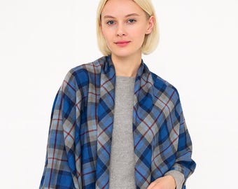 Unique Tartan Shawl Scottish Plaid Highland Wool Blend Winter Celtic Tartan Scarf for  Women