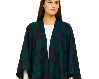 Black watch Tartan Shawl Scottish Plaid Wool blend Winter Celtic Tartan Scarf for  Women
