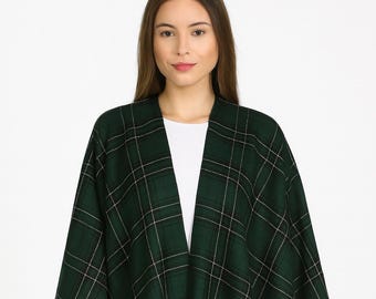 MacLean Tartan Shawl Scottish Plaid Wool blend Winter Celtic Tartan Scarf for  Women