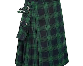 Men&#39;s Scottish kilt Black Watch Tartan Kilt Scottish traditional Kilt Scottish Handmade Tartan Kilt by Feeha Outfits Size 28 to 60