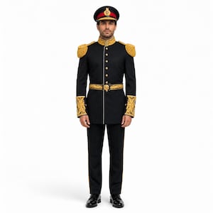 British Army General Full Dress Tunic, Gold Embroidered Ceremonial Officer Parade Jacket