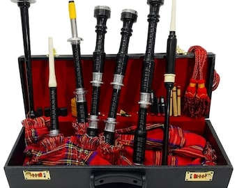 Traditional Scottish Bagpipes – Handmade | Fully Functional adjustable bag for Performances & Gifts