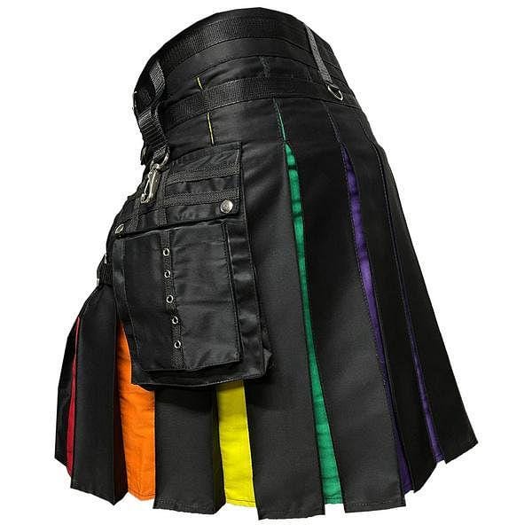 Hybrid Pride Kilt LGBT Gay Kilt Handmade Rainbow Kilt  Colorful Tartan, Customizable Fit, Perfect for Festivals & Special Occasions 28 to 60
