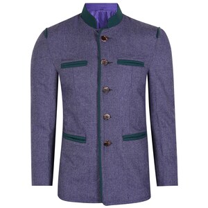 Men’s Purple Trachten Jacket Tyrolean Blazer Oktoberfest Costume Traditional Austrian Folk Jacket German Bavarian Alpen Jacket Size S to 3XL