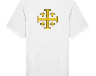 Jerusalem Cross Shirt – Christian Crusader Cross Tee – Faith Symbol T-Shirt, Holy Land Gift, Catholic Orthodox Christian Apparel