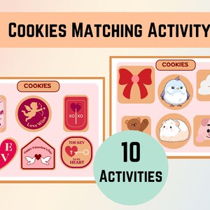 Printable Cookie Activity, Preschool Printable Activities, Homeschool Printable, Montessori Printable, Toddler Matching Activity, Busy Book