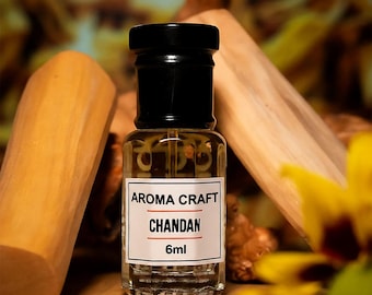 Chandan Attar | Pure sandelhoutparfumolie | Alcoholvrij | Natuurlijke roll-on geur | Langdurig| Meditatiegeur | Cadeau voor hem en haar