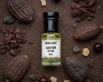 Kasturi Attar / Aceite de perfume de almizcle natural / Fragancia duradera sin alcohol / Aroma tradicional unisex / Regalo para él y para ella