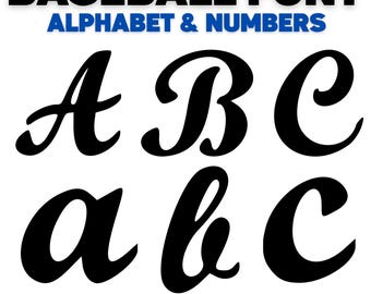 Baseball Font, Baseball Font Svg, Baseball Letters Svg, Baseball Svg, Script Font Svg, Softball Font Svg, Baseball Font Cut File For Cricut