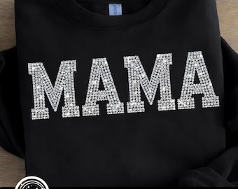 Mama Rhinestone Png, Diamond Mama Png, Silver Rhinestone Mama PNG, Faux Diamond Sublimation Design, Bling Mom Shirt Design, Digital Download