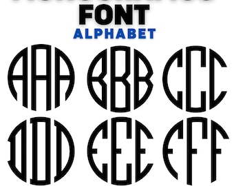 Circle Monogram Font SVG, Monogram Alphabet Svg, Round Monogram Svg Files For Cricut,  Monogram Svg, Cricut and Silhouette Cut Files