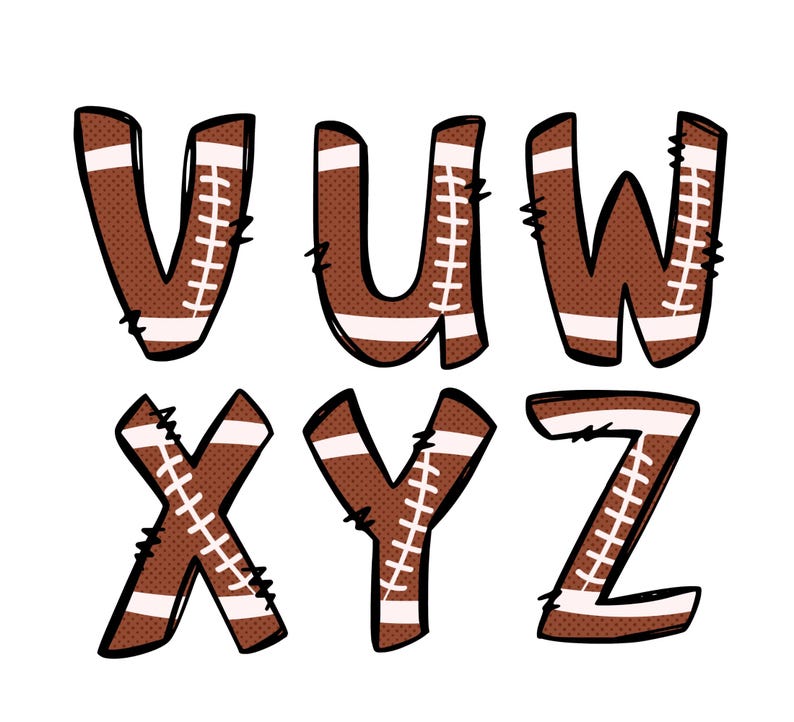 Football Alphabet Doodle Letters Png,football Letters Alphabet ...