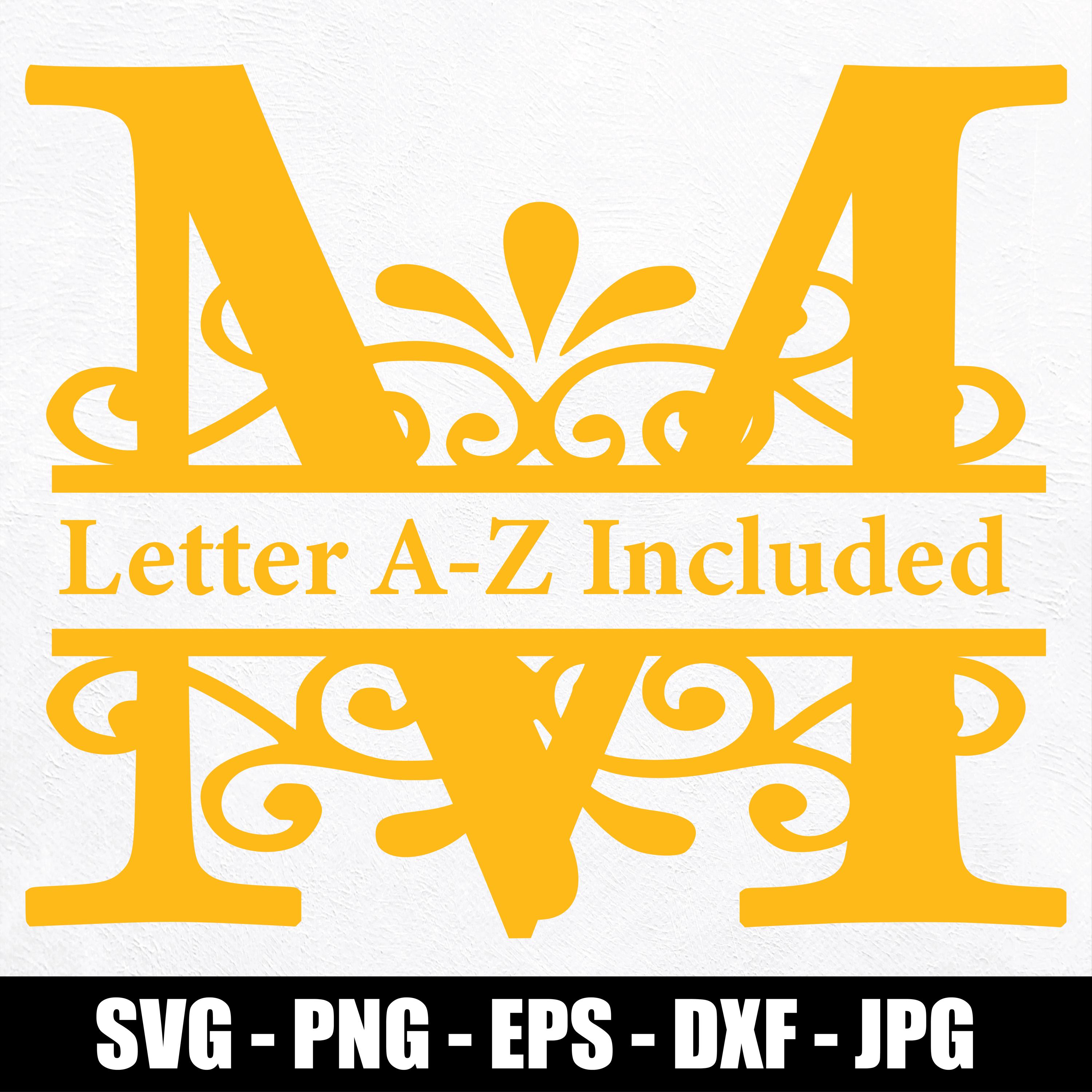 Personalized Sunflower Split Monogram, Split Letter Svg, Family Name ...