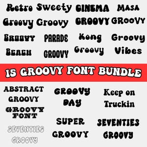 15 Groovy Schrift Bundle, Retro Alphabet Groovy Schrift, Groovy Alphabet, Retro Schrift, Moderne Schrift, Groovy, Cricut, Groovy Schrift TTF-OTF