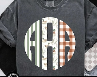 Mallard Duck Monogram PNG Alphabet Bundle | Gingham Stripe Letters (Digital Download)