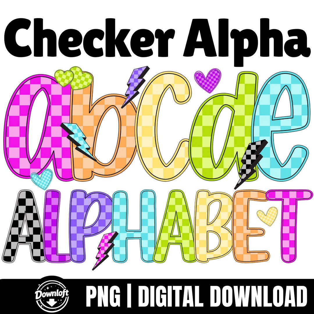 Checkerboard Alphabet PNG Clipart, Cute Pastel Letters, Colorful ...