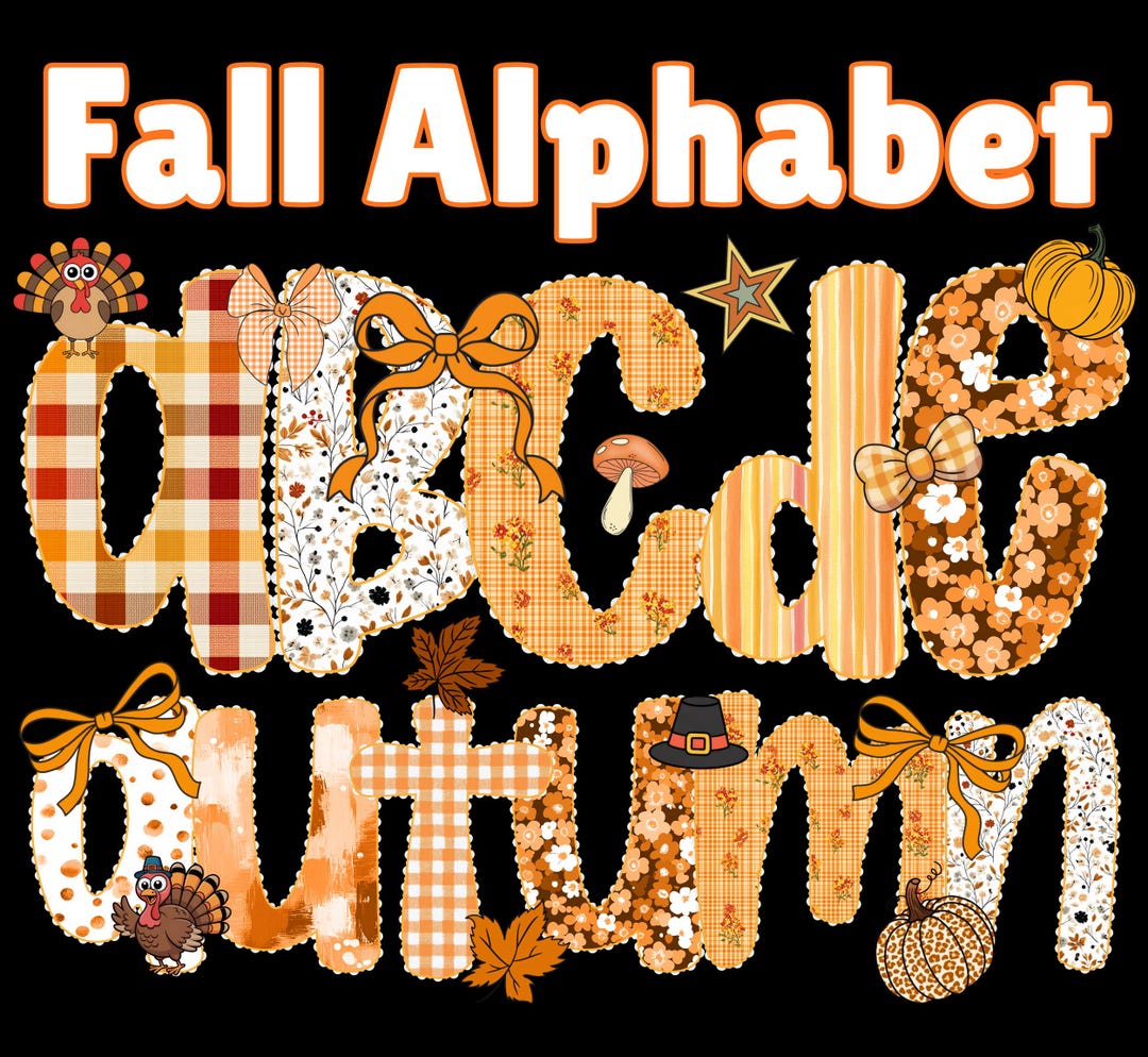 Fall Preppy Fall Floral Alphabet Png, Lace Fall Floral Alphabet ...