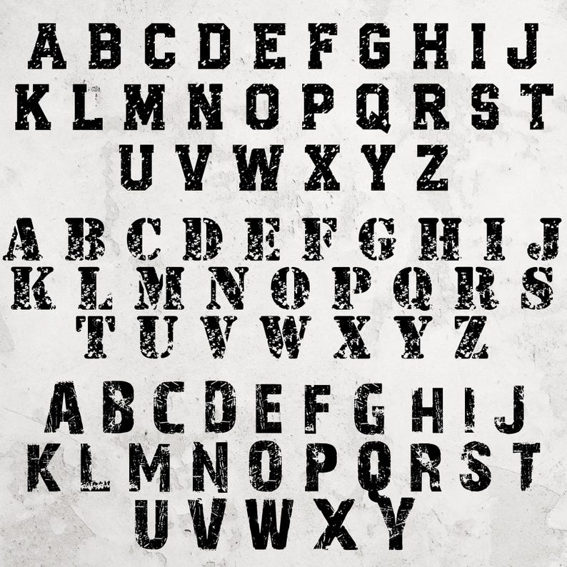 Distressed Font Bundle: Vintage Grunge Alphabet (SVG, TTF) - Etsy