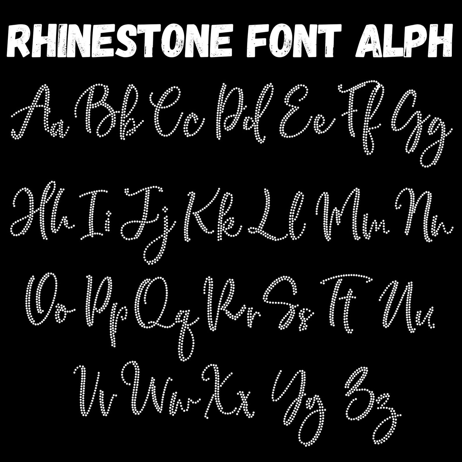 Rhinestone Lettering Cursive Cursive Rhinestone Alphabet Svg Png, Rhinestone Letters Png, Rhinestone ...