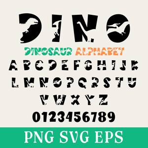 Bundle Alphabet Dinosaure SVG : police Dino, chiffres, lettres (TTF/OTF)