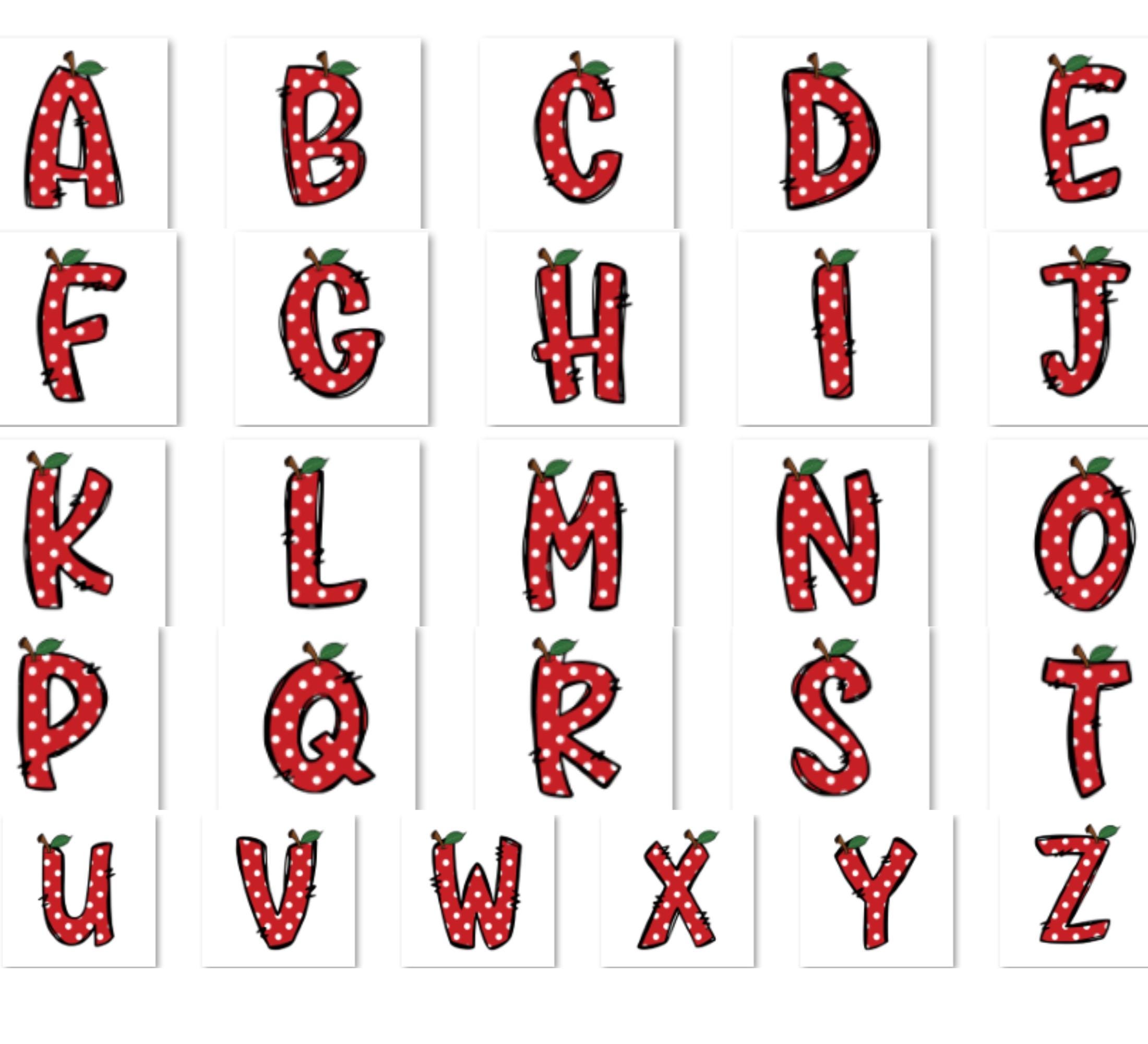 Back to School Doodle Alphabet Bundle (PNG Digital Download - Etsy