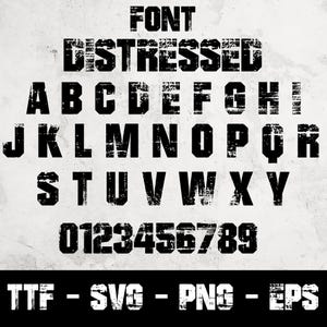 Distressed font svg – Distressed svg – Grunge svg – Alphabet letters svg – Distressed Number, Vintage Font, Png, TTF, Instant Download