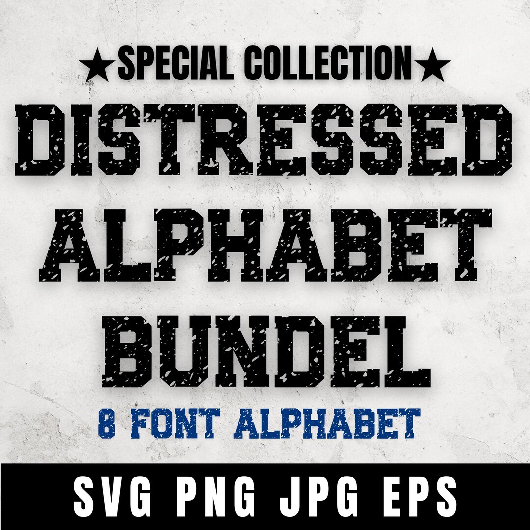 Distressed Font Bundle: Vintage Grunge Alphabet (SVG, TTF) - Etsy