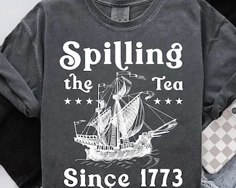 Spilling The Tea Since 1773 PNG: Design del 4 luglio (download digitale)