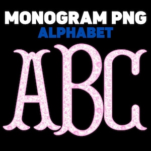 Fishtail Monogram Pink Toile Png, Pink Toile Fleurie Sublimation Monogram, Preppy Floral Monogram PNG, Wedding Monogram Png, Gifts Shirts