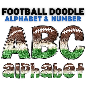 Football Doodle Letters PNG: Leopard Print Alphabet (Digital Download)