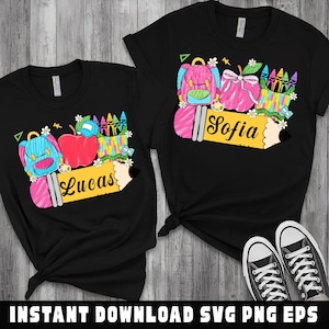 Personalization Back To School Png for Kids, First Day of School Png, Gift for Boy and Girl Png, Student Teacher Gift Png, Custom Name Png