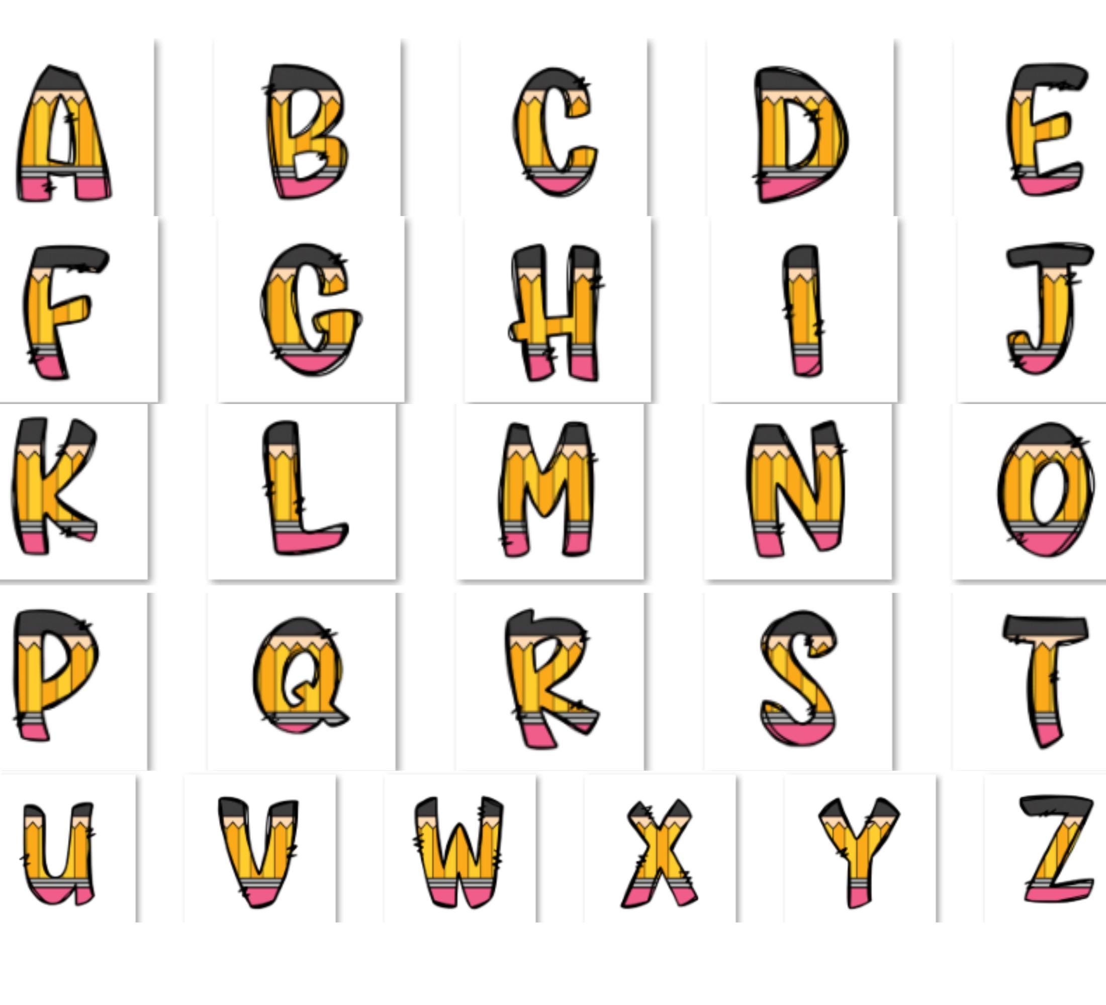 Back to School Doodle Alphabet Bundle (PNG Digital Download - Etsy