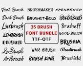 35 Distressed Brush Fonts: OTF-TTF Cricut & Canva Bundle (Digital Download)