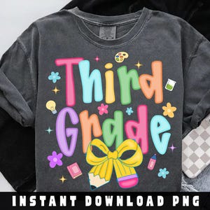 Third Grade Teacher Png,  3rd Grade Teacher Png, 3rd Grade Png, Third Grade Png, Elementary School, Teaching Png, Retro Back to School PNG