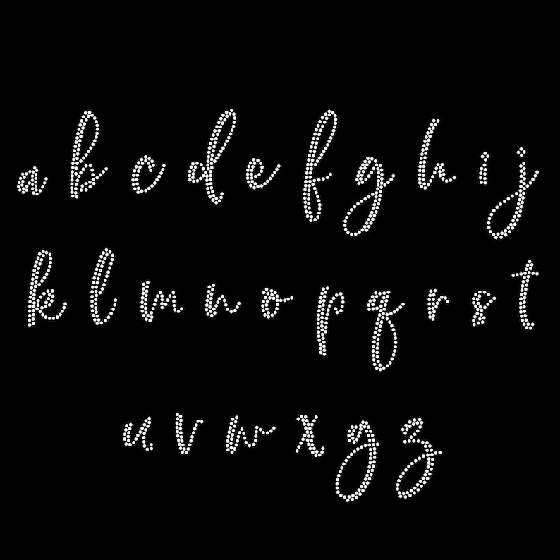 Cursive Rhinestone Alphabet Svg Png, Rhinestone Letters Png, Rhinestone ...