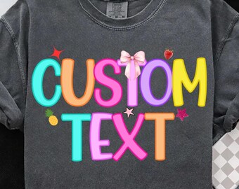 Custom Preppy Name or Text PNG, Custom Kids Name Png, Custom Text Png, Trendy Preppy Mama or Kid Name Graphic Png, Cute Shirt Clipart PNG