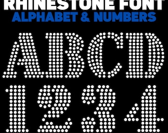 Rhinestone Font Letters: College Font Alphabet SVG (Digital Download