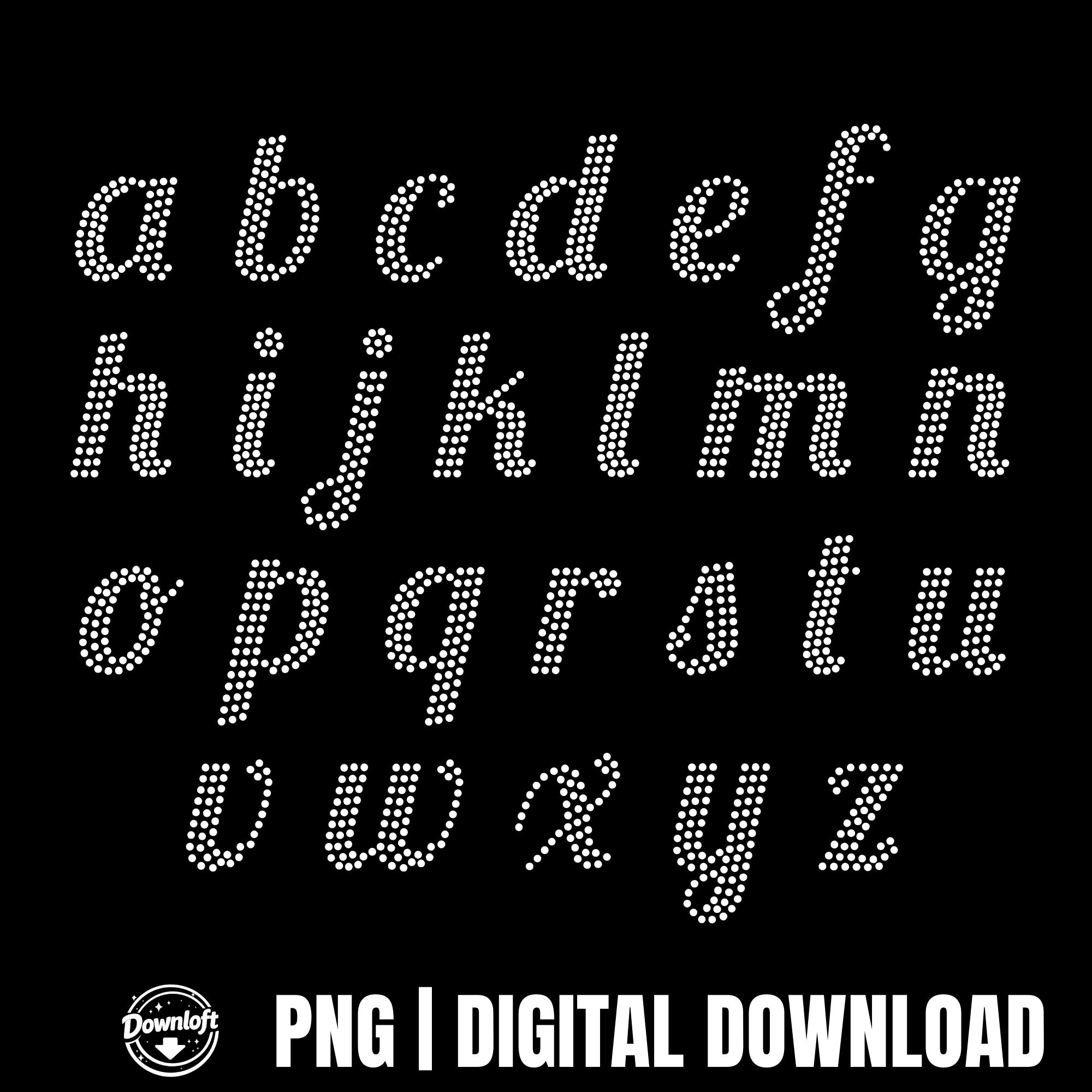 Downloadable Rhinestone Fonts Rhinestone Template Alphabets Svg Png, Rhinestone Font TTF OTF ...