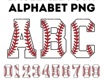 Baseball Font PNG Bundle: Varsity Letters, Team Alphabet (Digital Download)
