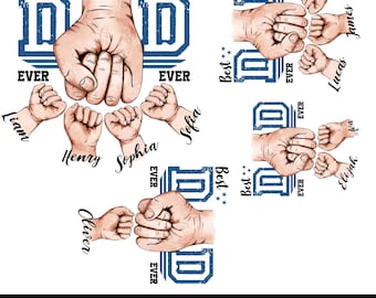 Personalized Best Dad Ever Png, Fist Bump Set Png, Dad Hand Fist Bump, America Flag Design, Happy Father's Day, 1-4 Fist Bump Father's Day