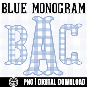 Blått ginghammonogram med fiskstjärtmönster, alfabet png, fiskstjärtmonogram png, monogramtypsnitt, rutig alfa, png clipart (direkt nedladdning)