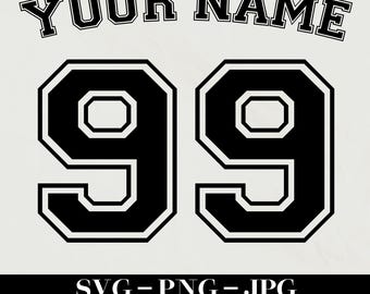 Custom Jersey Name Svg Png, Custom Jersey Number, Jersey Name Svg, Jersey Back, Custom Team, Custom Name Shirt, Personalized Sports Jersey