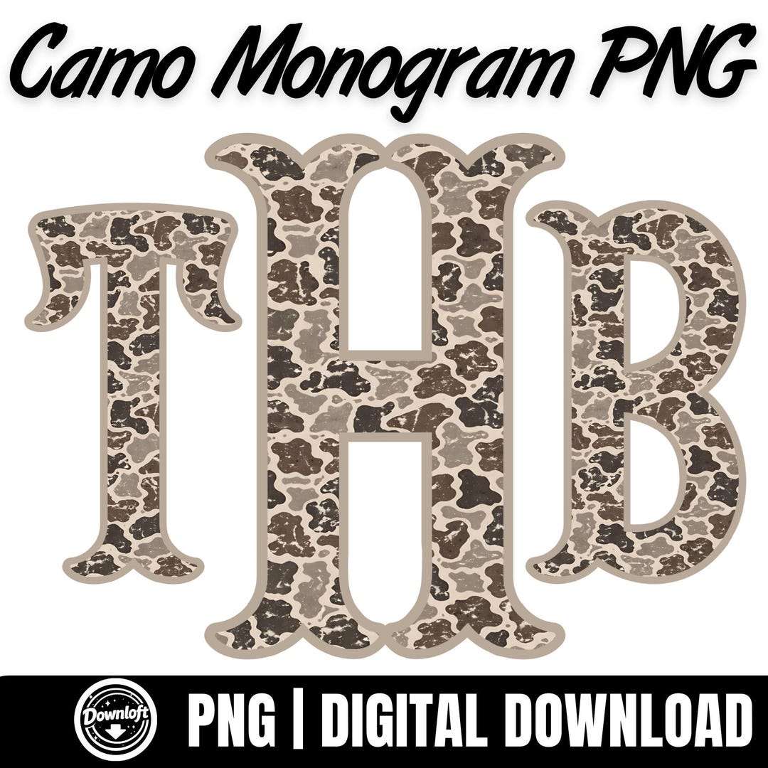 Western Camo Monogram Alphabet PNG, Distressed Camo Letters, Hunting ...