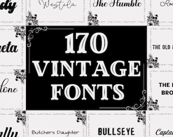 170 Vintage Font Bundle: Retro Typefaces for Commercial Use