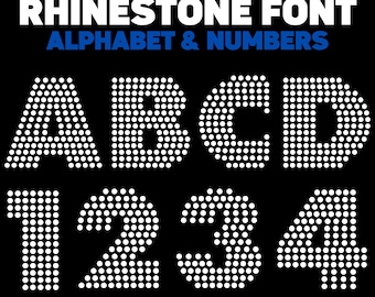 Rhinestone Alphabet Template: Cheer Font SVG PNG (Digital File SS10 Rhinestone)