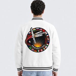 Project Hail Mary Ryan Gosling Jacket, Ryland Grace Bomber Varsity Jacket, Space Expedition Sci-Fi Cosplay NASA Astronaut Coat