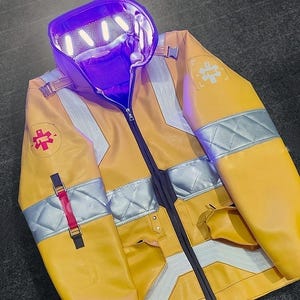 Cyberpunk Jacket, David Martinez Jacket, 2077 Edgerunner Jacket, Yellow Leather Jacket, Gaming Cosplay Jacket