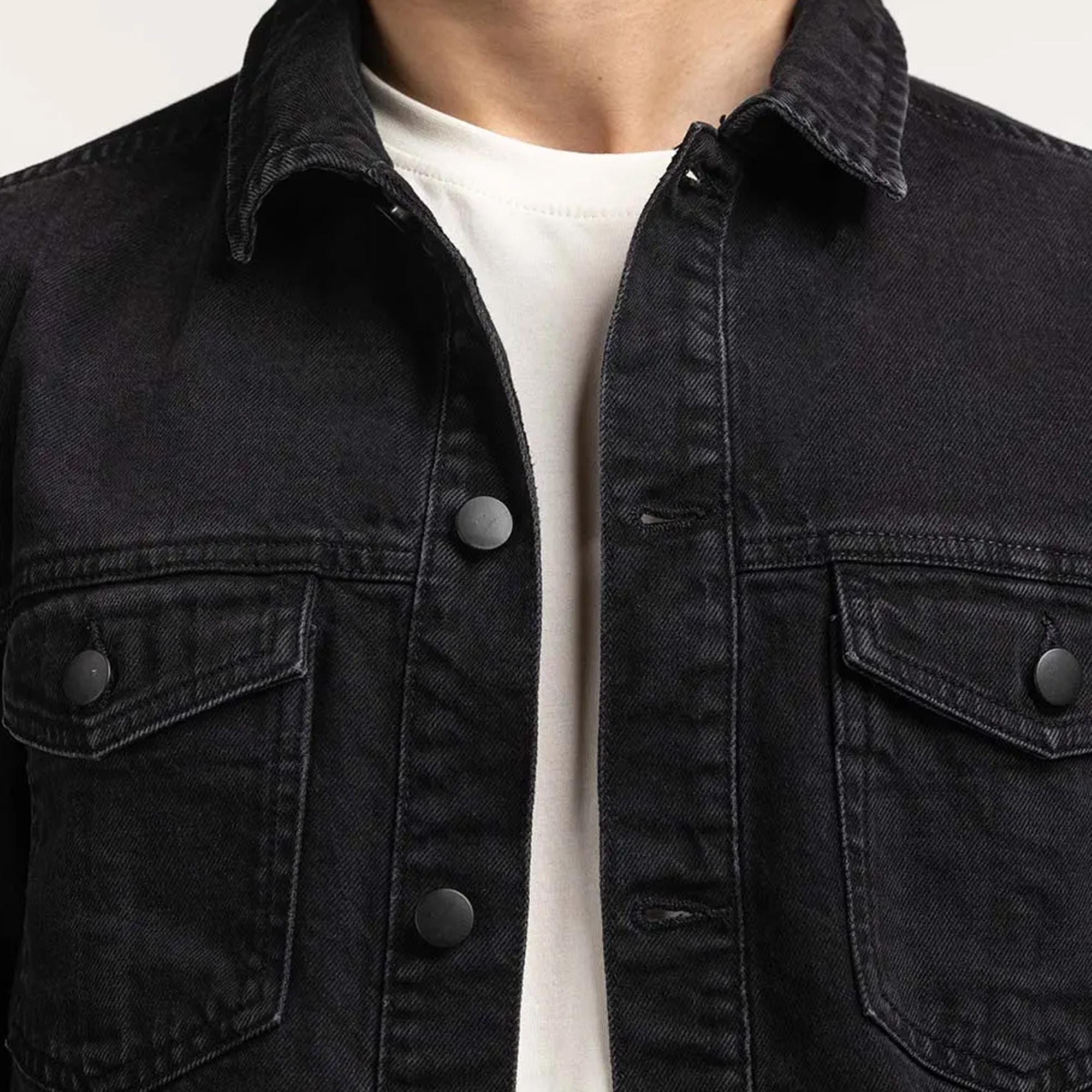 Custom Black Denim Jacket: Vintage Style, Handmade Streetwear - Etsy