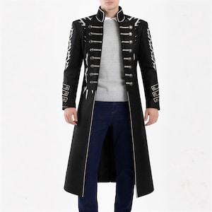 Vergil DMC 5 Leather Trench Coat: Genuine Leather Gaming Costume
