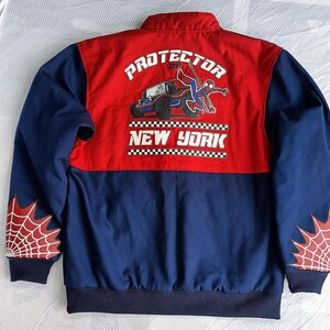 Spider Man Jacket, Spider Man Costume, Spider Man Cosplay, Peter Parker Inspired Jacket, Varsity Jacket, Superhero Jacket, Superhero Cosplay, Comic-Con Costume, No Way Home Jacket, Spider-Man Movie Outfit, Cosplay Costume, Men Cosplay, Unisex Cosplay, Bomber Jacket, Comic Book Jacket, Halloween Costume, Superhero Outfit.